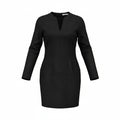 Schwarzes Wildleder-Style Kleid mit Spitzenbesatz