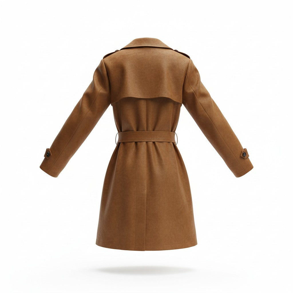 Brauner Trenchcoat mit Bindegürtel