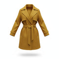 Senffarbener Trenchcoat mit Bindegürtel